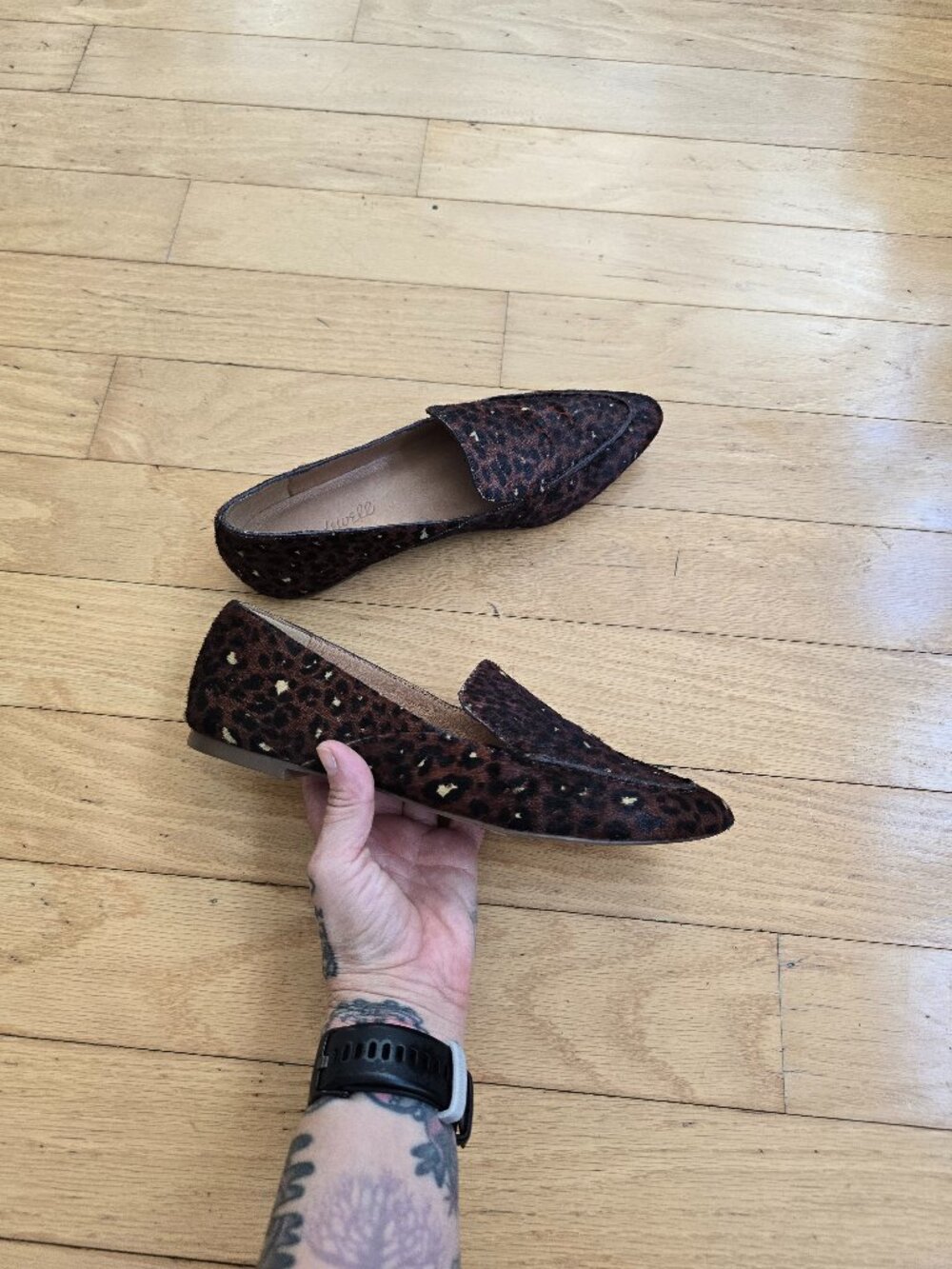 Madewell | Frances Loafer Brown Leopard Calf Hair Pointed Toe Loafers | WMS 6.5